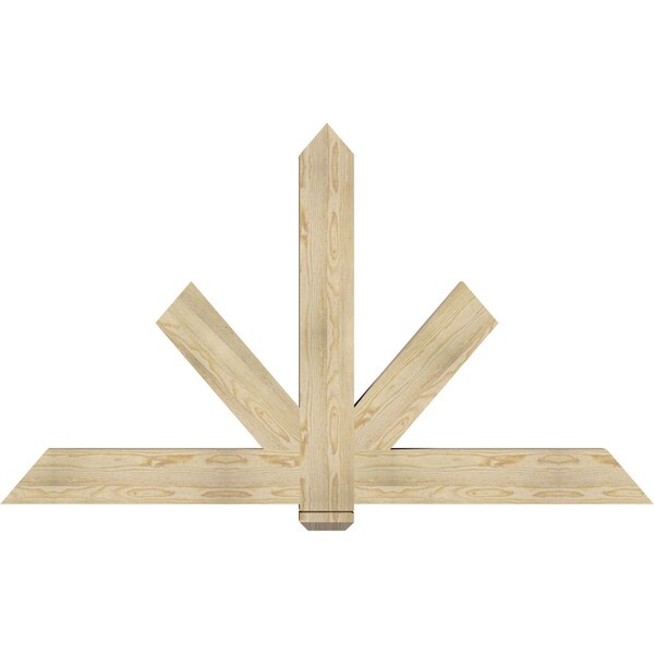 Ekena Millwork Kennewick Rough Sawn Timber Gable Bracket, Douglas Fir, 72"W x 42"H x 4"D x 6"F, 14/12 Pitch GBW072X42X0406KEN00RDF - main